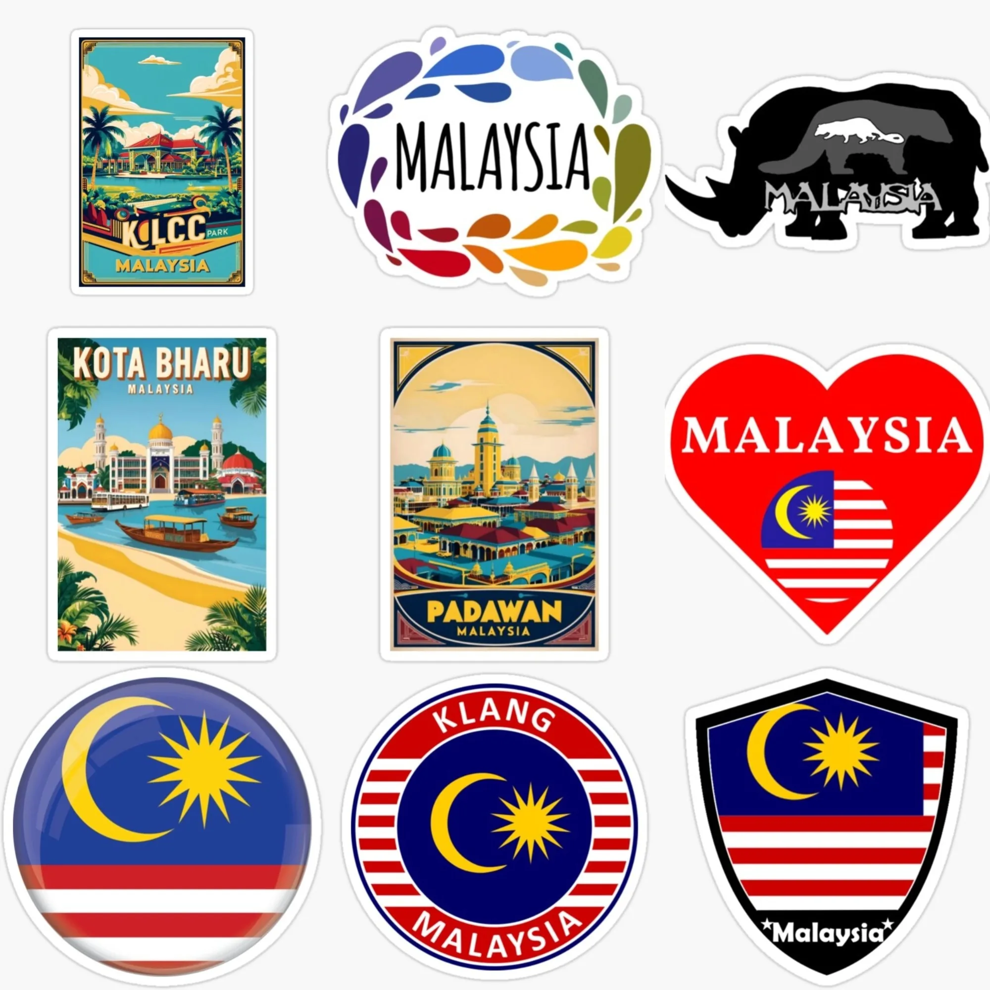 Car Accessories Malaysia - Malaysia Flag Emblem Scenery Creative PVC