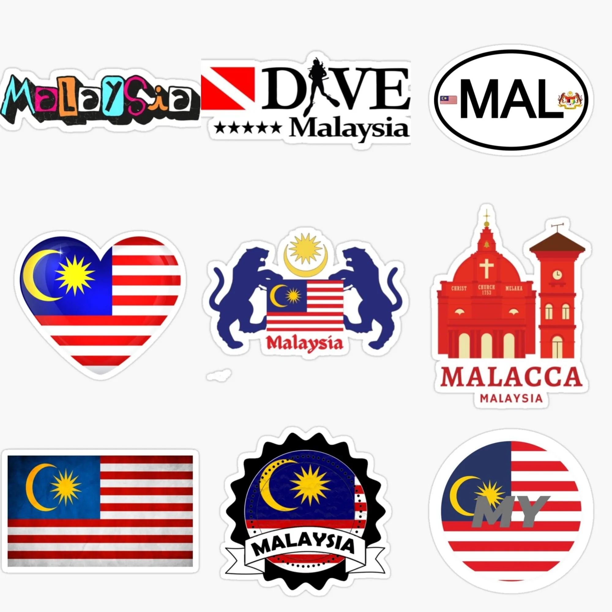 Car Accessories Malaysia - Malaysia MAL Flag National Emblem Creative