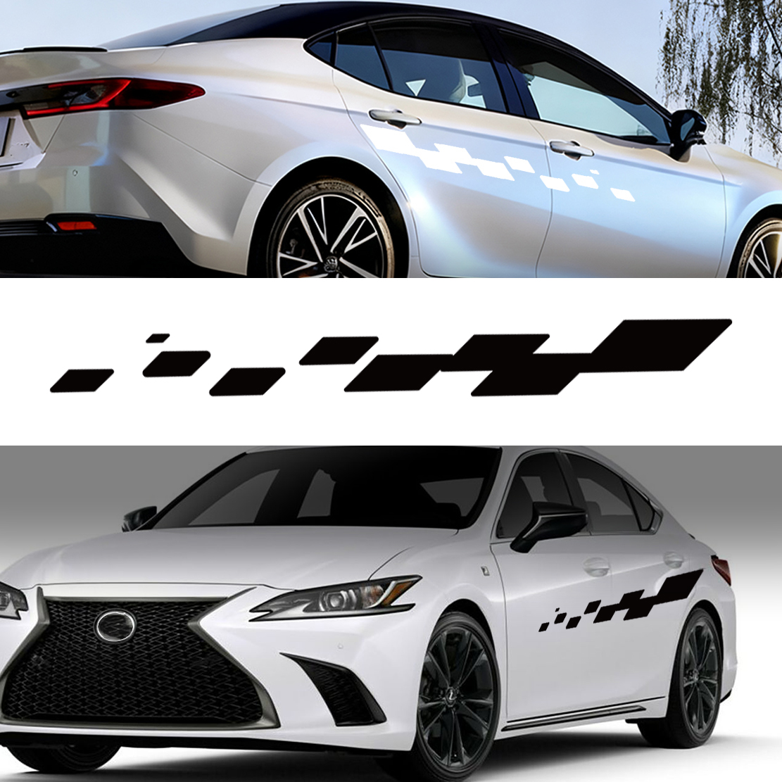 Car Accessories Quotes - 2pcs Car Door Decals Racing Checkered