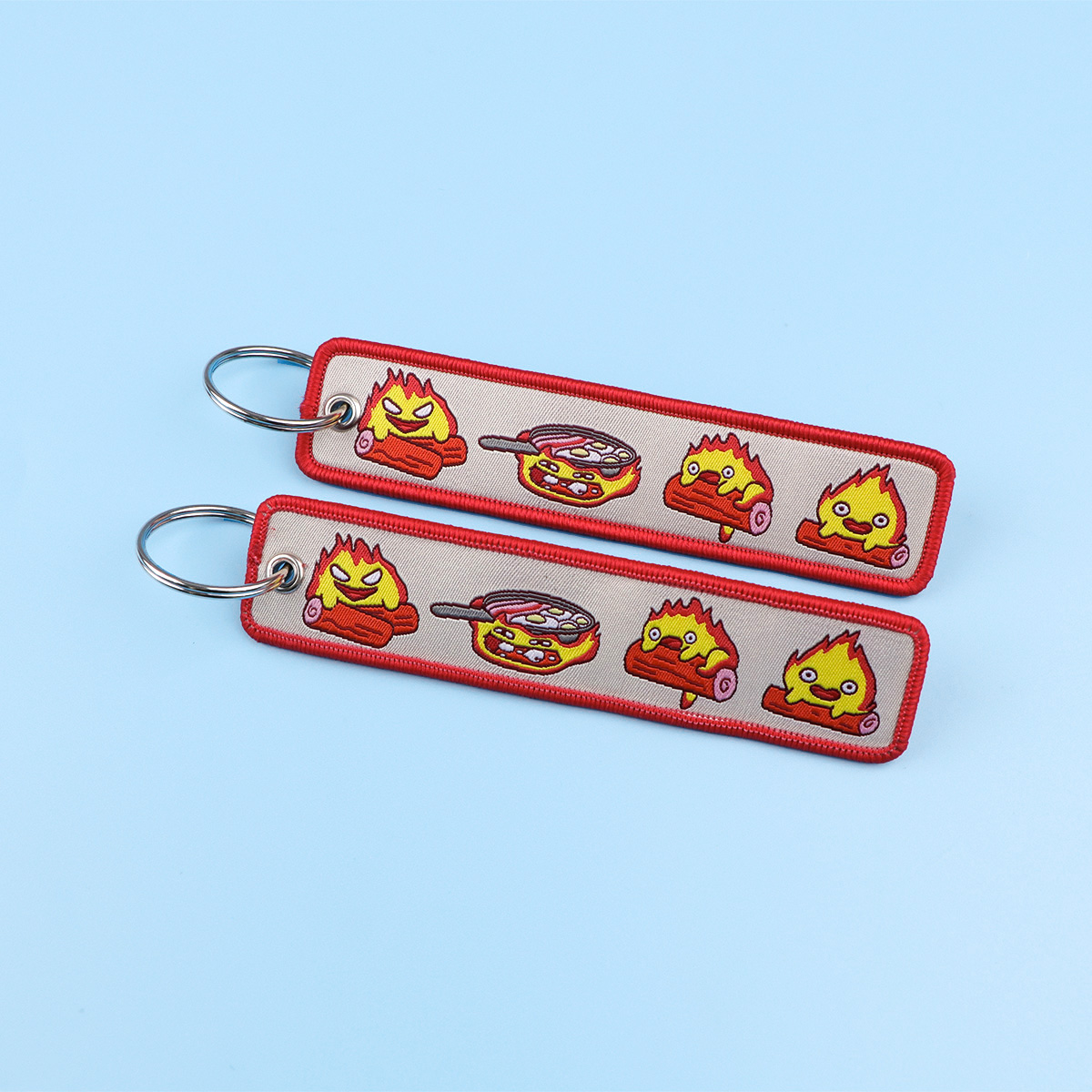 Anime Fire Embroidery Key Fobs - огляд і ціна Car Accessories Cute