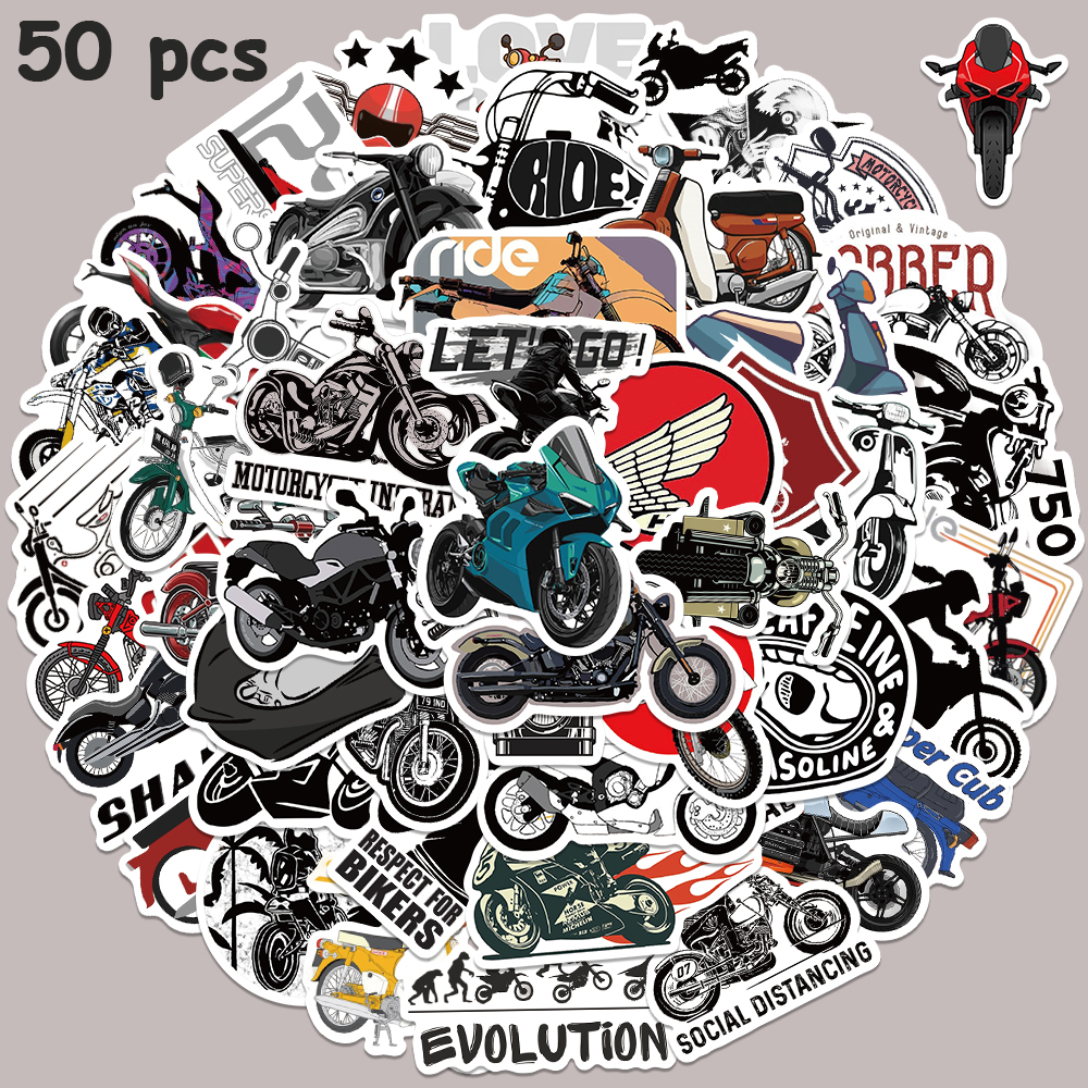 50pcs Retro Motorcycle Sticker - огляд і ціна Car Accessories Quotes